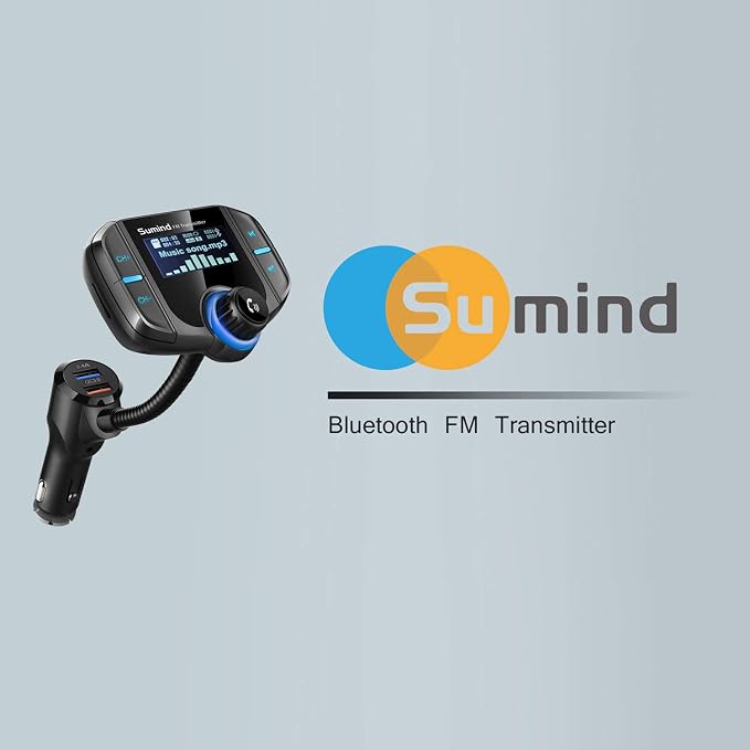 Upgraded Bluetooth FM Transmitter, Wireless Radio Adapter Hands Free Car Kit - Image 8