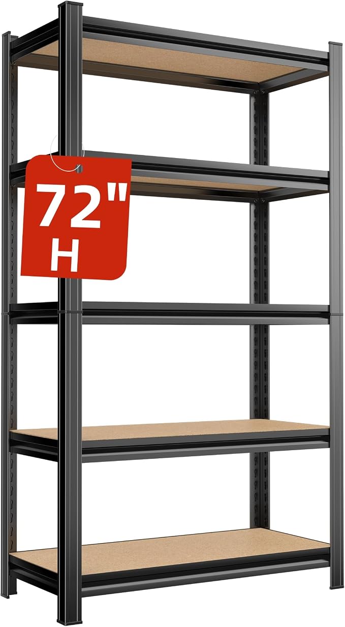 Garage Shelves, 72”H Adjustable Shelves by Notmise