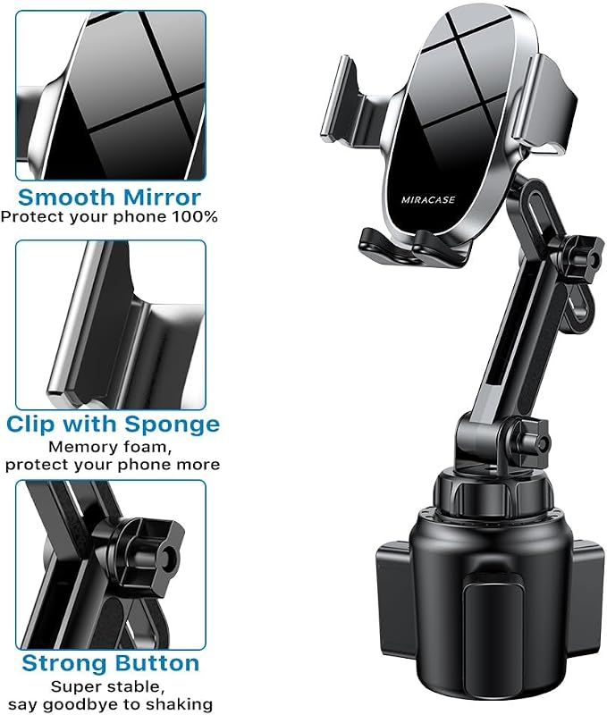Miracase Cup Phone Holder for Car, Adjustable Long Neck Car Cup Holder Phone - Image 5