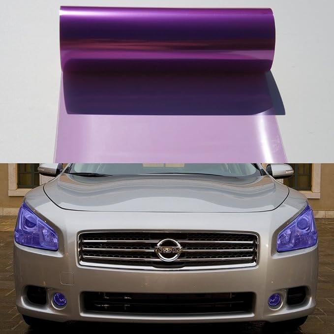 12 by 48 Inches Self Adhesive Headlight, Tail Lights, Fog Lights Tint Vinyl Film by F+%26+B+LED+LIGHTS