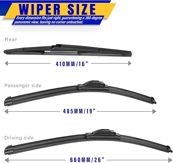 3 wipers Replacement for 2010-2015 Toyota prius/2012-2015 Toyota Prius - Image 2