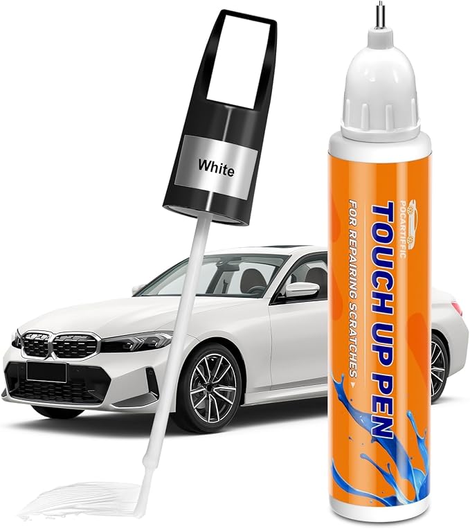 White Touch Up Paint for Car, Car Paint Scratch Repair, Auto Paint Repair Pen by Pocartiffic