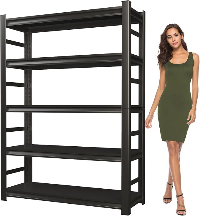 Adjustable 5-Tier Garage Shelving, Heavy Duty Steel Storage Rack, High Load by Notmise