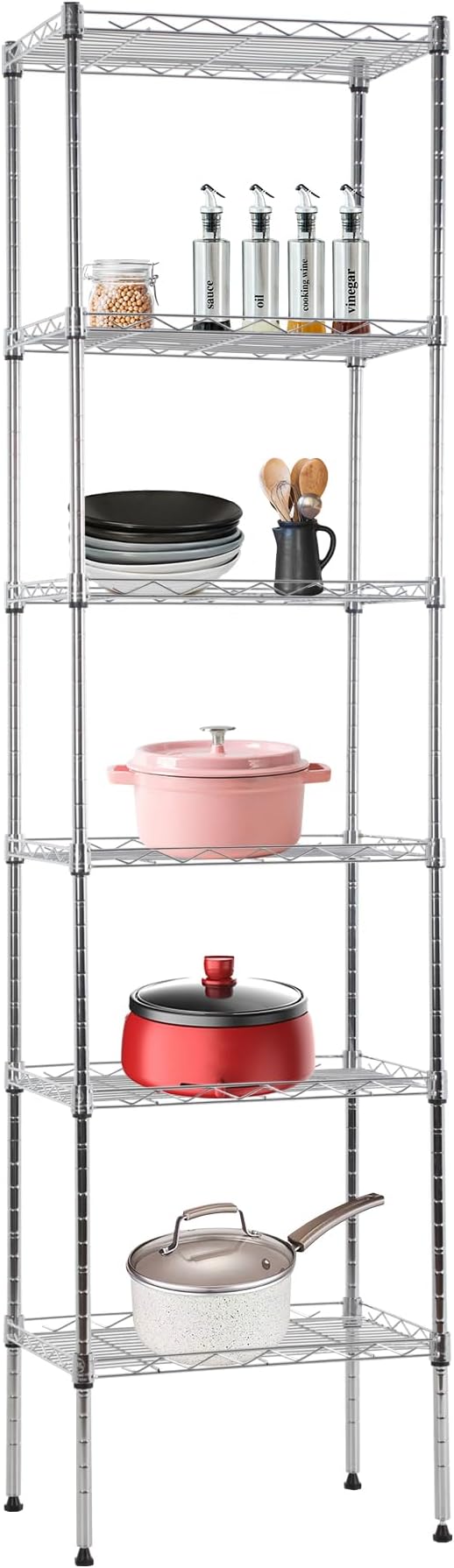 BestOffice Metal Garage Shelving 6 Tiers Garage Storage Shelves Heavy Duty 17”D by BestOffice