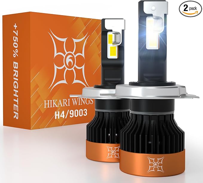 HIKARI WINGS H4/9003 LED Fog light, 30000LM Pure White 6000K LED Bulbs by HIKARI