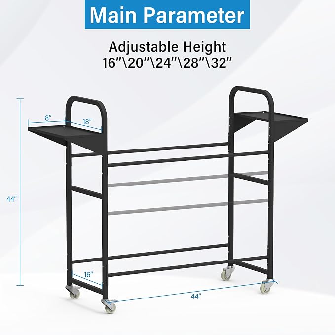 Tire Storage Rack 44" x 44" x 18" w/Anti-dust Cover, Rolling Tire Rack - Image 2
