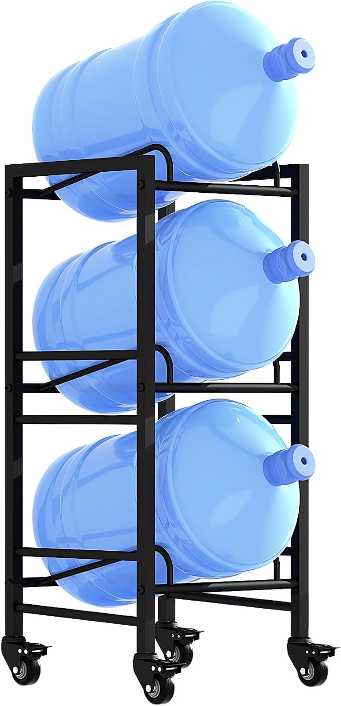 5 Gallon Water Jug Holder, Movable 3 Tier Heavy Duty Water Rack by VORSHAPE