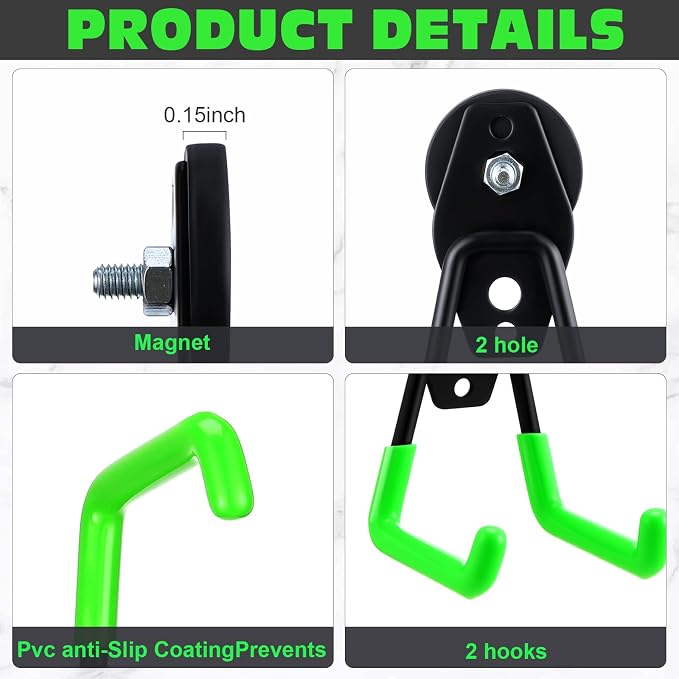 Landhoow Large Magnetic Hooks Heavy Duty Garage Magnet Hooks Strong Storage - Image 4