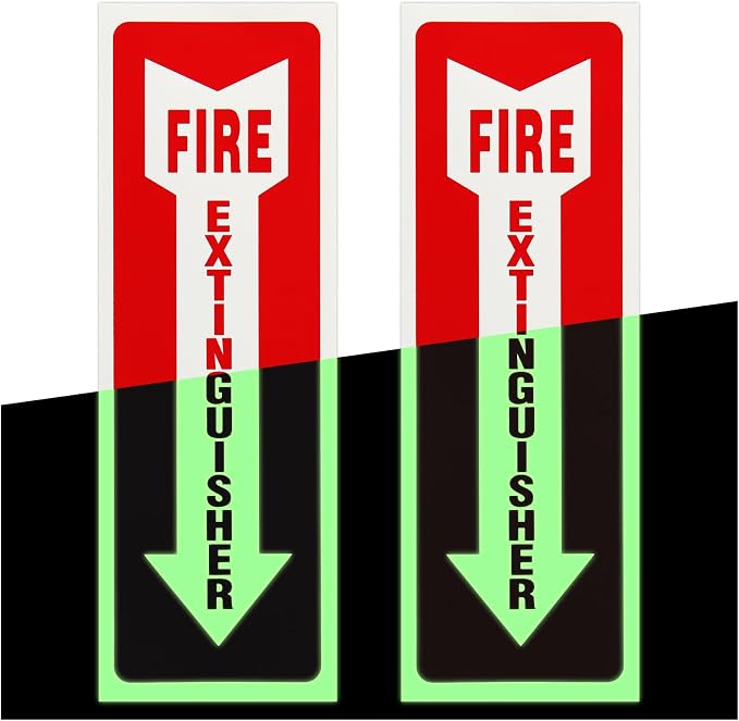 Madrigal Fire Extinguisher Glow in the Dark Sticker Sign, fire extinguisher sign by Unknown