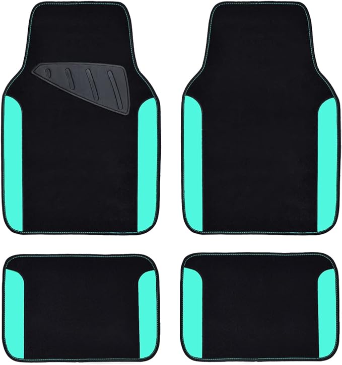 CAR PASS Waterproof Universal Fit Car Floor Mats, Teal Car Mats Fit by CARPASS