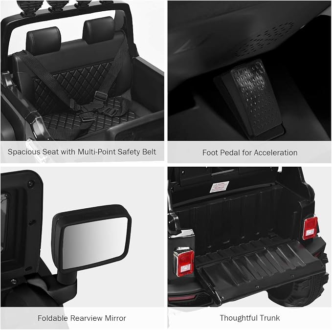 Costzon Ride on Car, 12V Battery Powered Electric Vehicle w/Parent Remote - Image 4