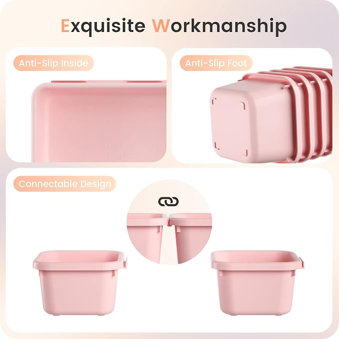 A-LuGei 【】【Pink】 Tool Box Organizer Tray Divider Set, Desk Drawer - Image 6