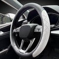 LKWLIKEI Nappa Leather Steering Wheel Cover, Elegant Diamond Checkered Design by LKWLIKEI