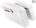 XFMT Motorcycle White Hard Saddlebags Saddle Bags Trunk W/Lids & Chrome Latches by XFMT