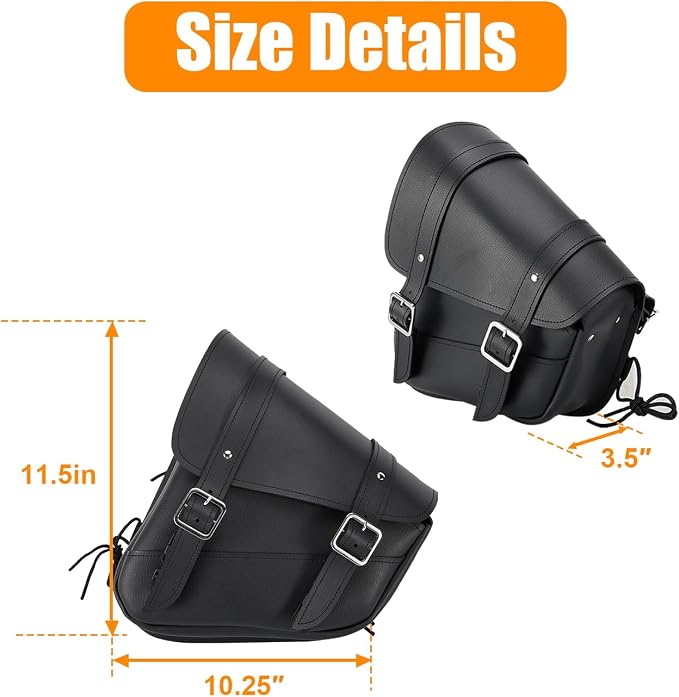 Motorcycle Saddle Bags Leather Motorcycle Solo Swing Arm Bag - Image 6