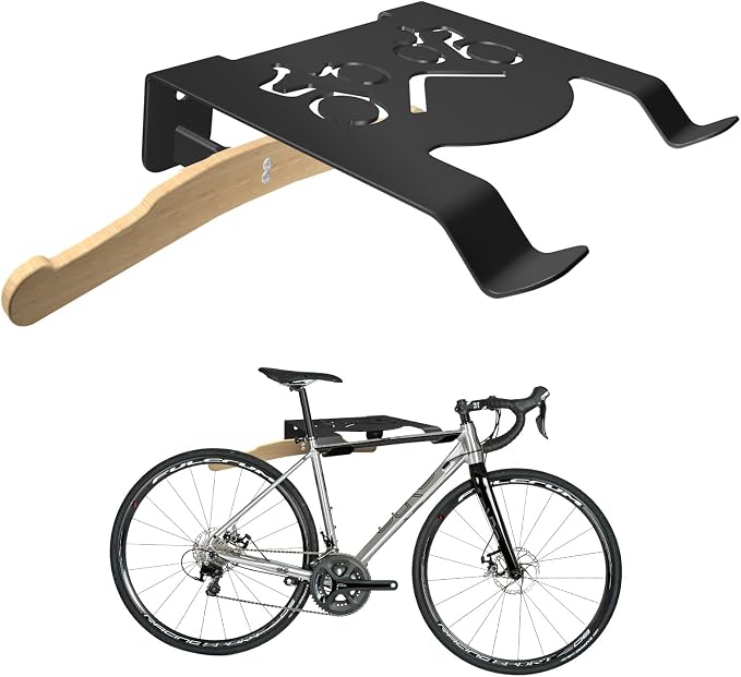 Bike Wall Mount Rack, Horizontal Bicycle Storage Hanger by GHWMYD