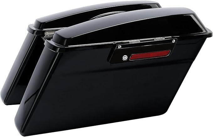 XFMT Vivid Black Hard Saddlebags Saddle Bags Trunk Black Latches W/Black - Image 4