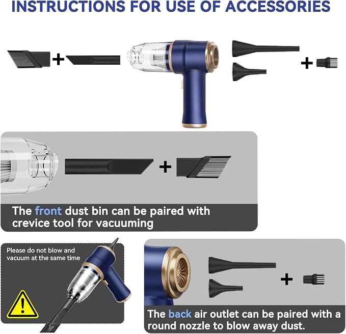 Handheld Car Vacuum Cleaner, Portable Cordless Mini Vacuums - Image 4