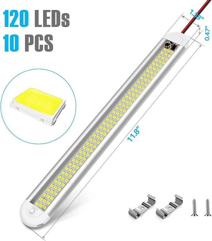 12v LED Interior Light Bar，CT CAPETRONIX 120LEDs 1500LM 8W DC 12 Volt led Strip - Image 7
