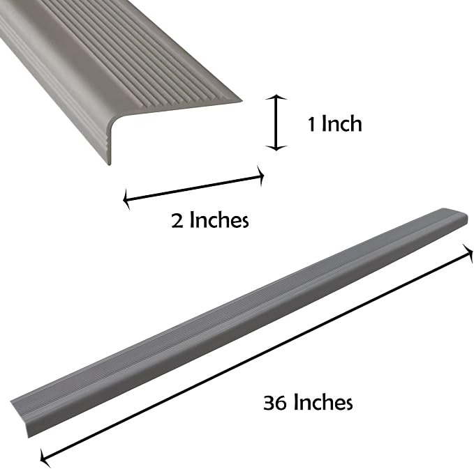 Rubber Bond Stair Edge Protector 36x2x1 inch Anti-Slip Stair Corner Trim Rubber - Image 3