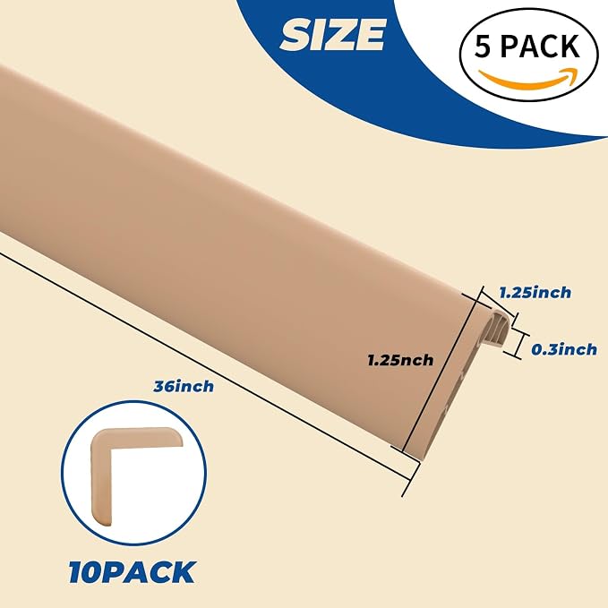Tongmo Wall Corner Guard Edge Protector, Self-Adhesive Furniture Edge Strips - Image 2