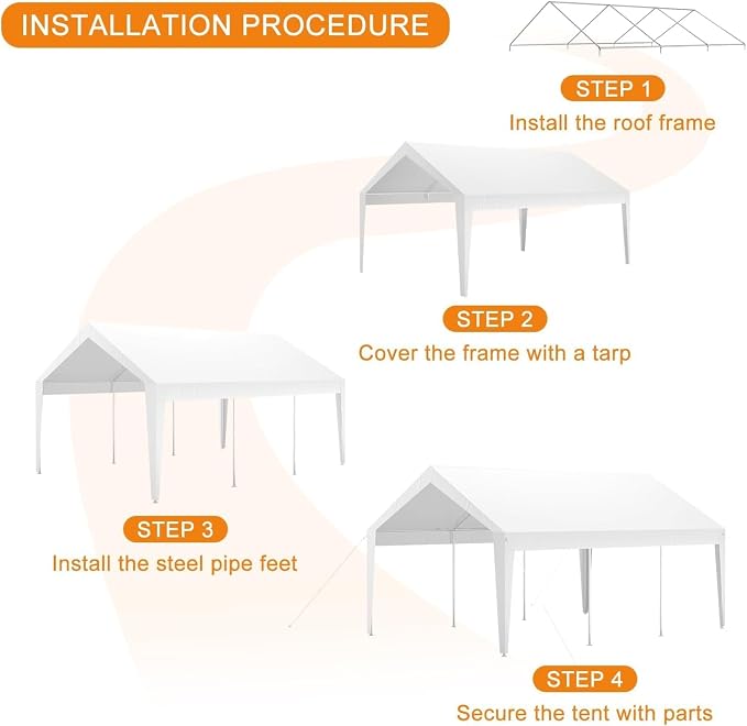 10x20ft Metal Carport Garage - Image 7