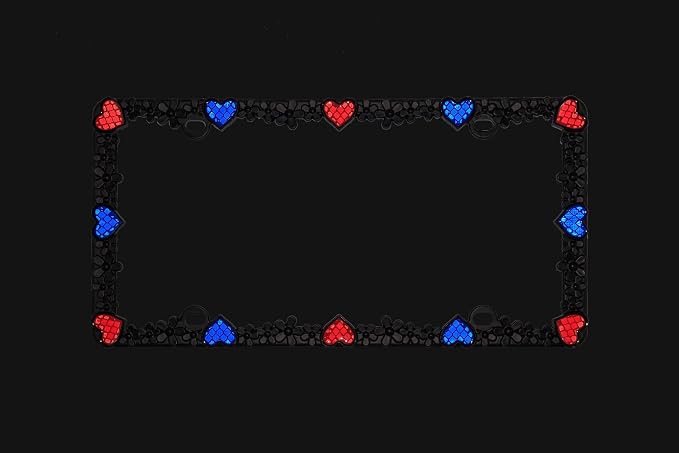 Creathome 3D Daisy Heart License Plate Frame from Pure Zinc Alloy Metal Perfect - Image 4
