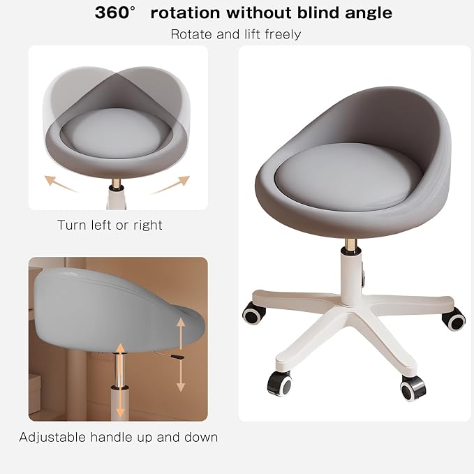 Rolling Stool Set of 2 Rolling Hydraulic Salon Stool - Image 3