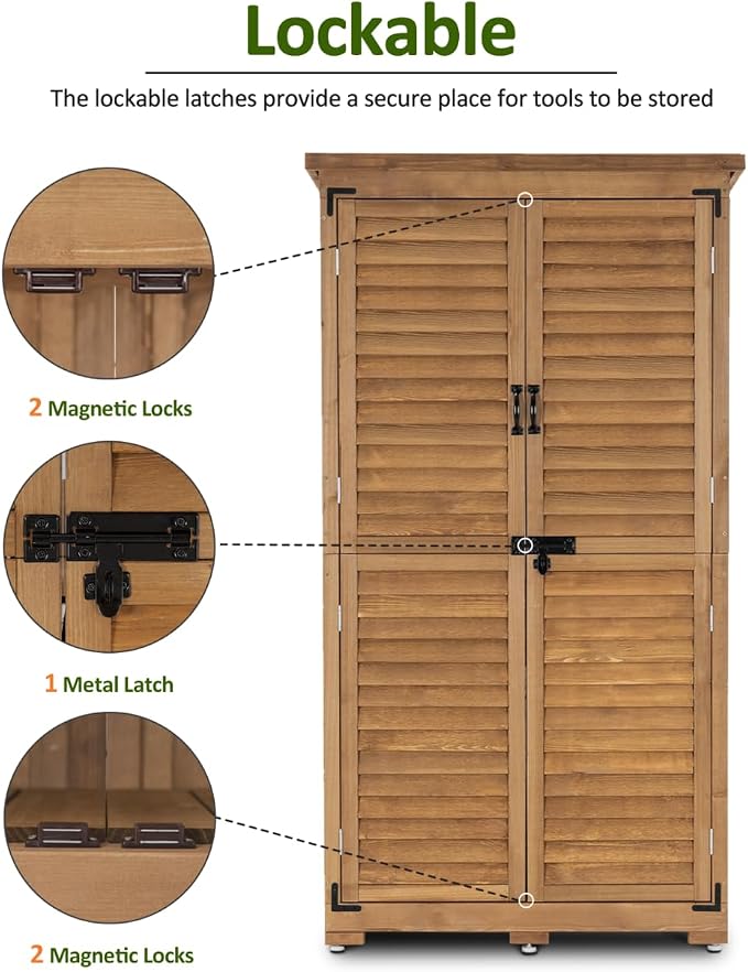 MCombo Outdoor Storage Cabinet, Garden Storage Shed, Outside Vertical Shed - Image 7