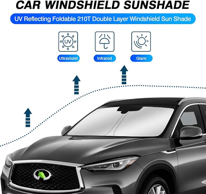 KUST Windshield Sun Shade for 2019-2021 Infiniti QX50 & 2021-2025 2026 QX55 - Image 2