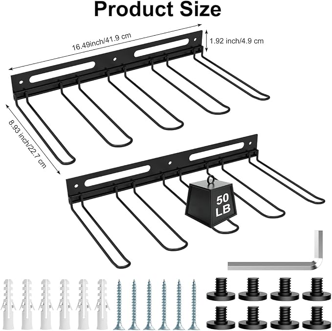 Garage Wall-Mounted Rack, Tool Storage Rack, Shed Shelf, Garden Tool Rack - Image 3