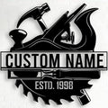 Personalized Dad's Garage Metal Sign by Pamaheart