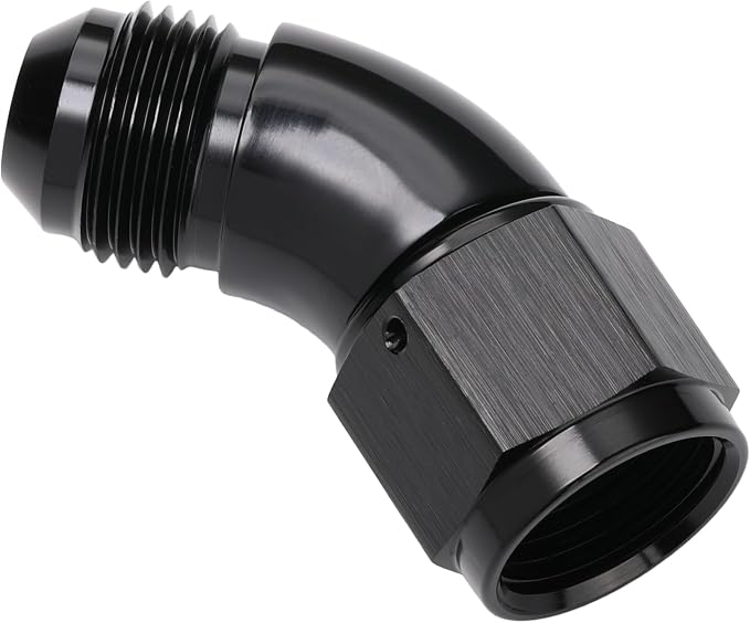 45 Degree 8AN Male to 8AN Female Swivel Full Flow Fitting Adapter Coupler - Image 4