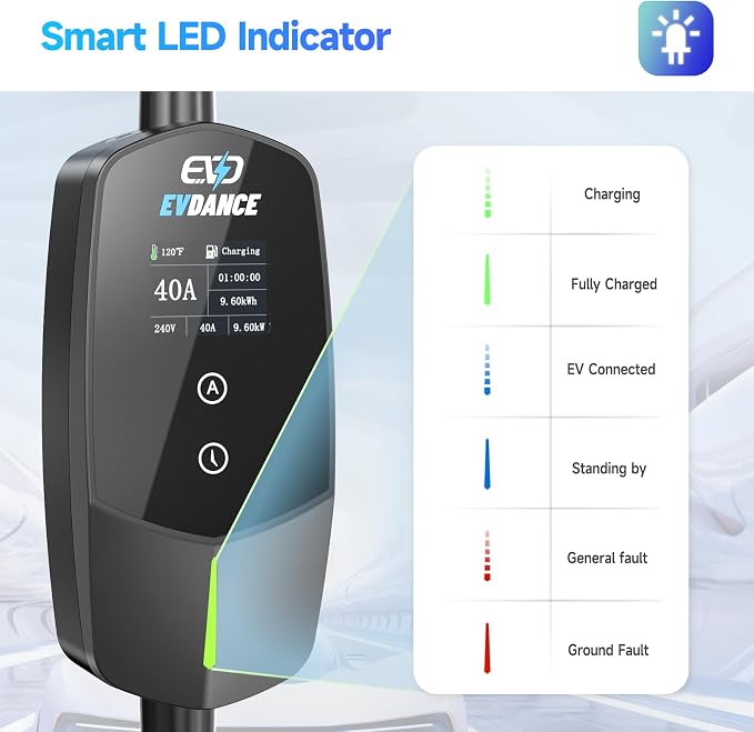 Level 2 EV Charger 40Amp, 240V 9.6KW Portable Electric Vehicle Charging Stations - Image 5