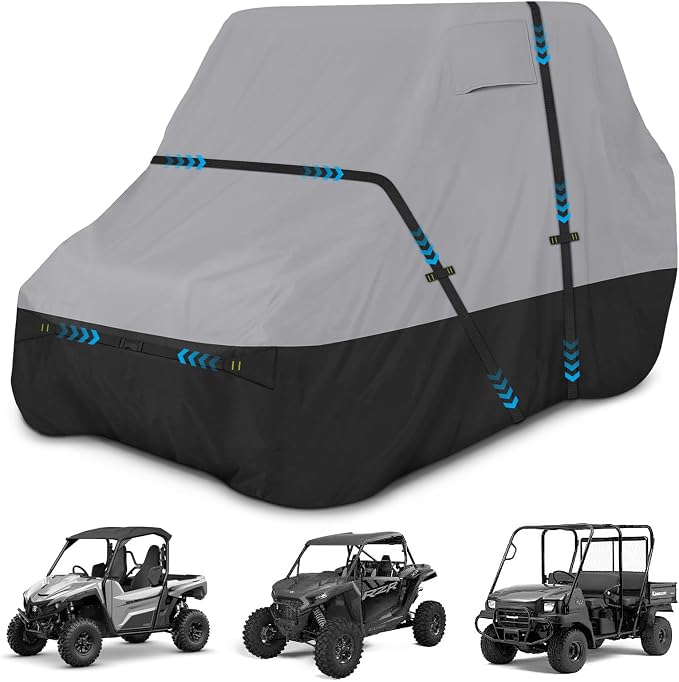 UTV Cover, Waterproof Side by Side Cover, 2-3 Seaters Outdoor Storage Cover by zenicham