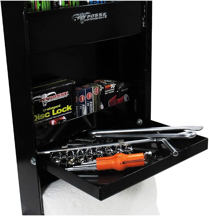 Pit Posse 458BK Jr Work Station Storage Cabinet Shelf Rack Holder Caddy - Image 2