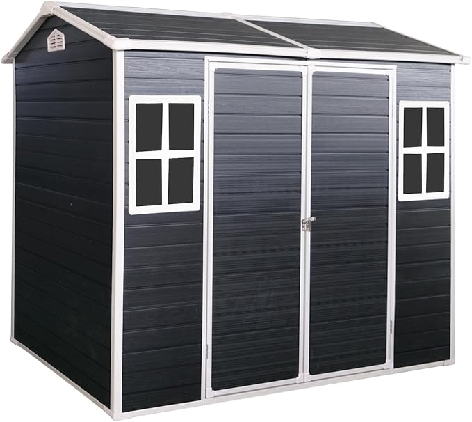 8x4 FT Outdoor Storage Shed, Resin Garden Shed - Image 7