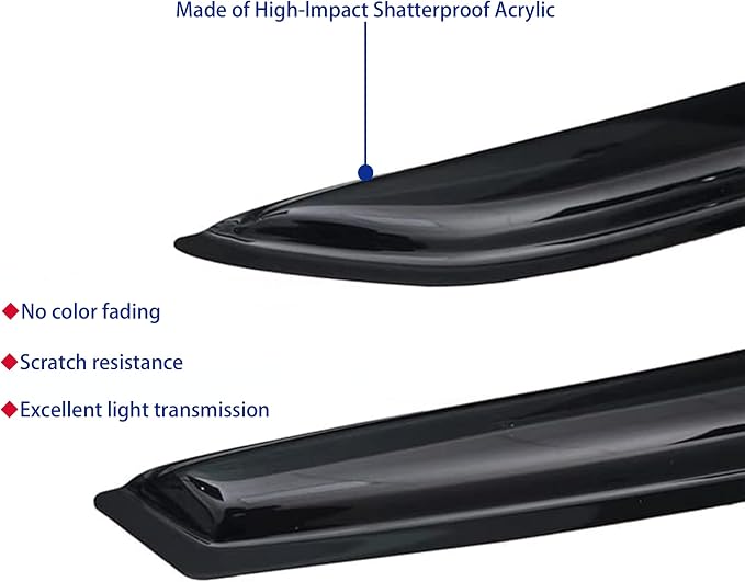 Window Visors Rain Guards fits 2014-2021 Cherokee, Out-Channel Window Wind - Image 6