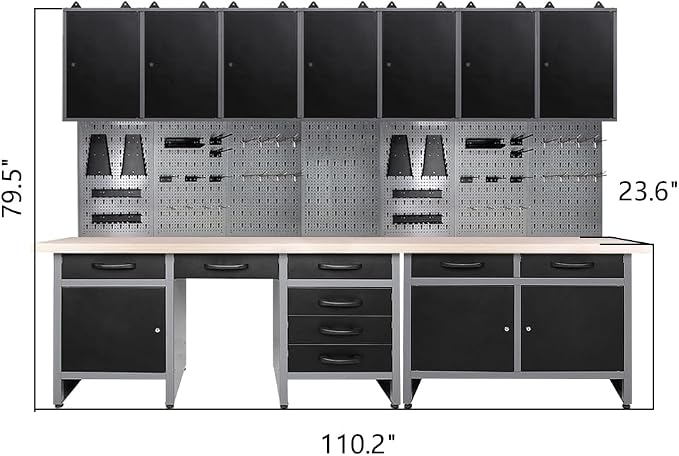 JZD Metal Storage Cabinet Organizer Set System, - Image 2