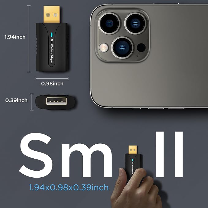 2in1 CarPlay Android Auto Wireless Adapter, Mini Car Play Cars Stick, Fast Auto - Image 8