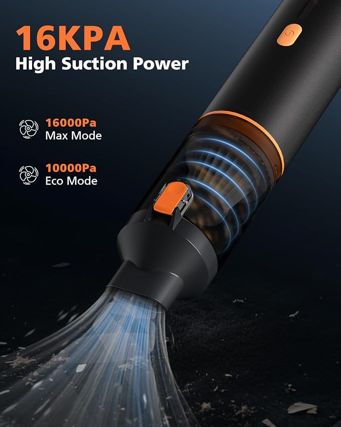 Car Vacuum Portable with 16000Pa Powerful Suction, Handheld Vacuum Cordless - Image 2