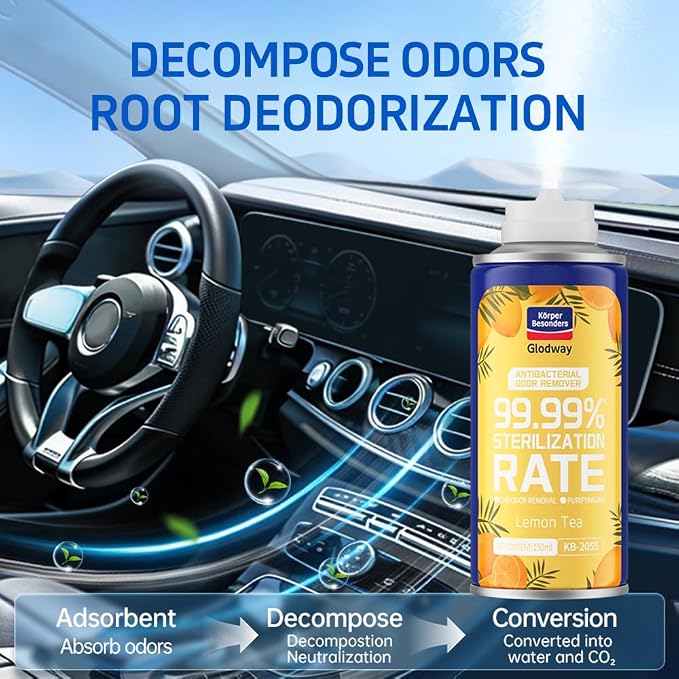 Glodway Whole Car Air Refresher Spray, Odor Eliminator Eliminates Strong - Image 5