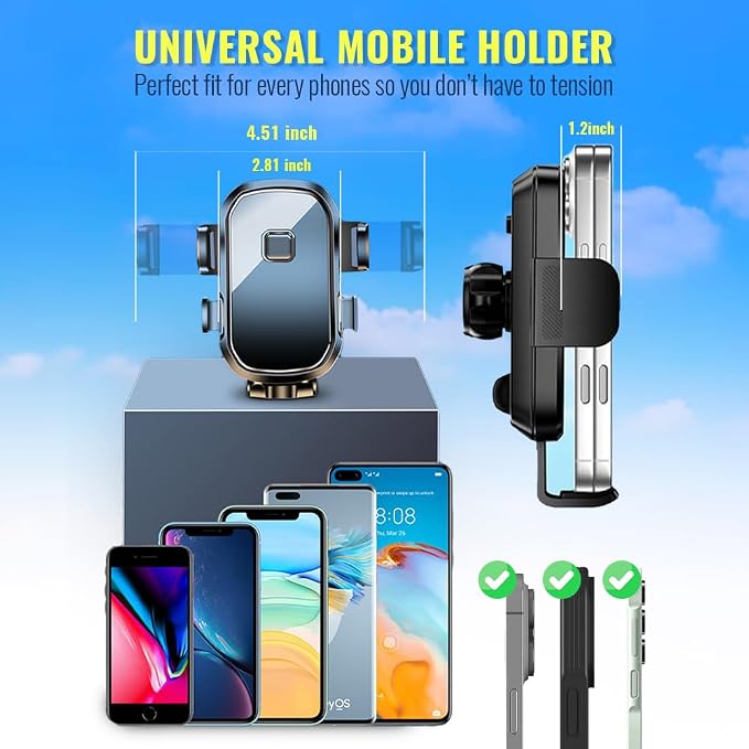 Upgraded 3-in-1 Phone Holders for Your Car, Heavy-Duty Car Phone Mount for - Image 8