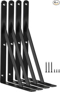 4 Pack L12 x H 8" Black Heavy Duty Shelf Brackets by MHMYDZ