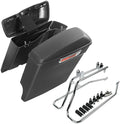 XFMT Matte Black 5" Stretched Extended Saddlebags Hard Saddle Bags W/Chrome by XFMT
