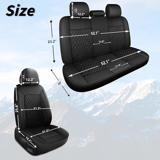 Car Seat Cover, Breathable and Waterproof Leather Seat Covers, Luxury PU - Image 6