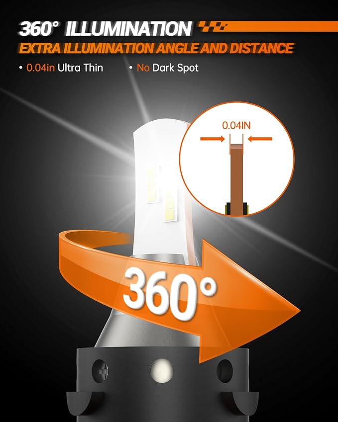 SEALIGHT H13 LED Bulbs, 36000LM Super Bright 9008 Driving Lights, 6000K Daylight - Image 3