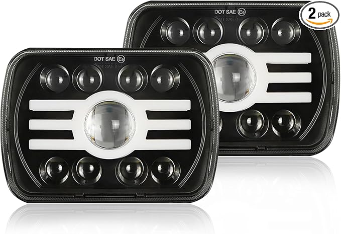 5x7 7x6 Inch LED Headlights, H6054 80W Headlights, Turn Signals, DOT Approved by AZQOP