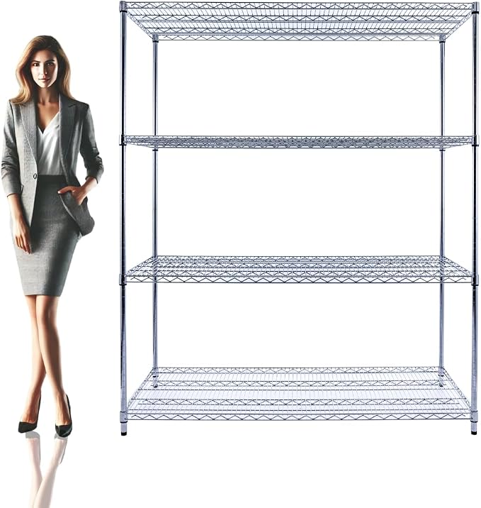 60"x24"x72" PREMIUM METAL STEEL 4-Tier Wire Shelving NSF 3200 LBS MAX Capacity by UtilityBasics