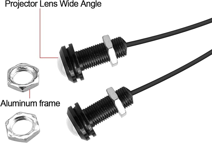 LEADTOPS 10Pcs 18mm 12V Red Eagle Eye LED Car Fog DRL Daytime Running Light - Image 4